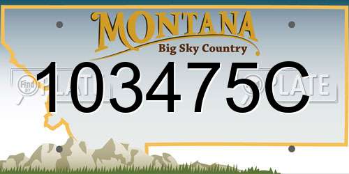 103475C Montana License Plate
