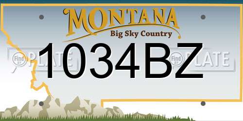 1034BZ Montana License Plate