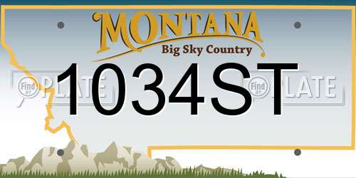 1034ST Montana License Plate