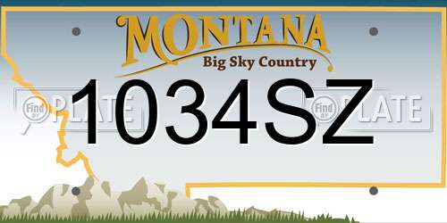 1034SZ Montana License Plate