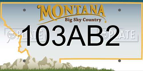 103AB2 Montana License Plate