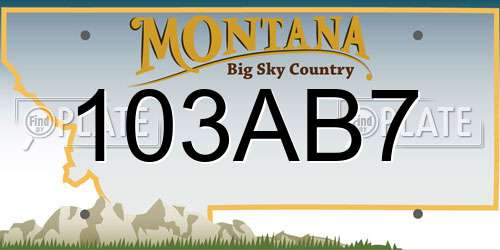 103AB7 Montana License Plate
