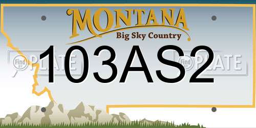 103AS2 Montana License Plate