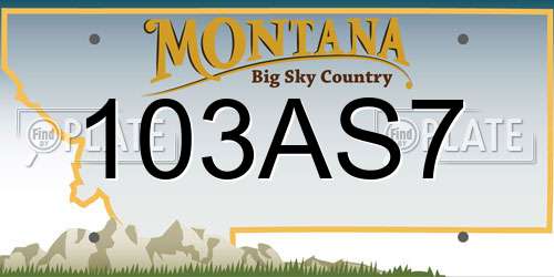 103AS7 Montana License Plate