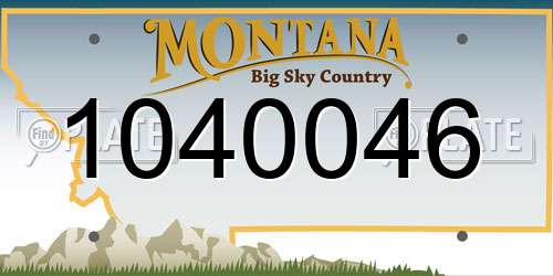 1040046 Montana License Plate