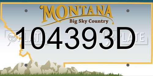 104393D Montana License Plate