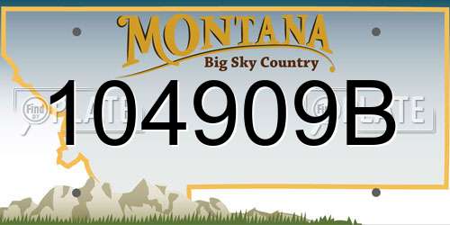 104909B Montana License Plate