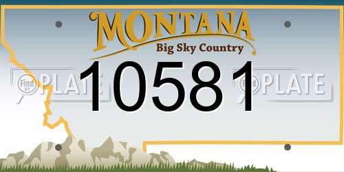 10581 Montana License Plate