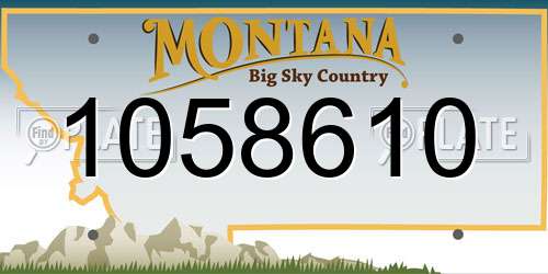 1058610 Montana License Plate