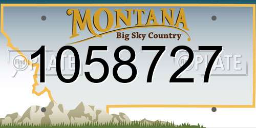 1058727 Montana License Plate