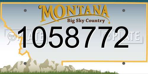 1058772 Montana License Plate