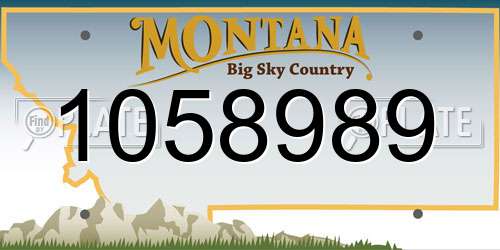 1058989 Montana License Plate