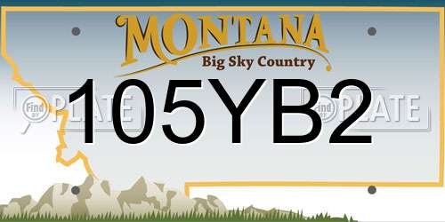 105YB2 Montana License Plate