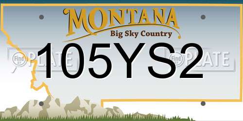 105YS2 Montana License Plate