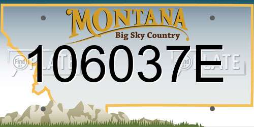 106037E Montana License Plate