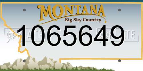 1065649 Montana License Plate