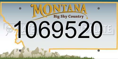 1069520 Montana License Plate