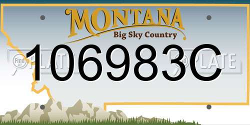 106983C Montana License Plate