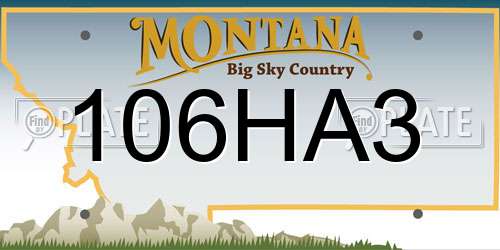 106HA3 Montana License Plate