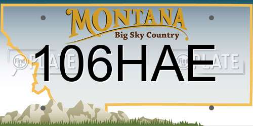 106HAE Montana License Plate