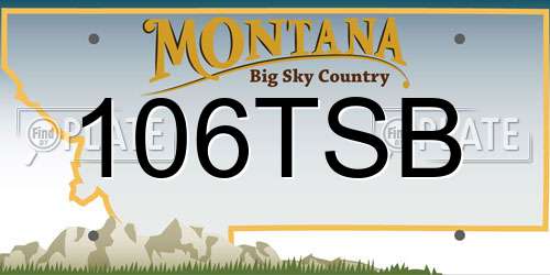 106TSB Montana License Plate