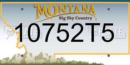 10752T5 Montana License Plate