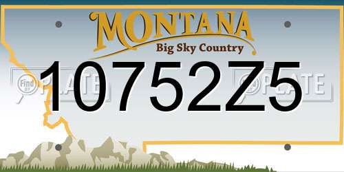 10752Z5 Montana License Plate