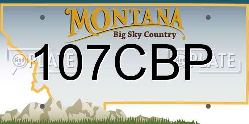 107CBP Montana License Plate