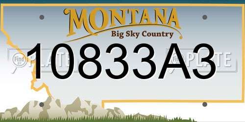 10833A3 Montana License Plate