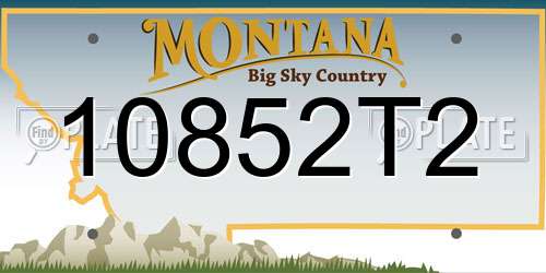 10852T2 Montana License Plate