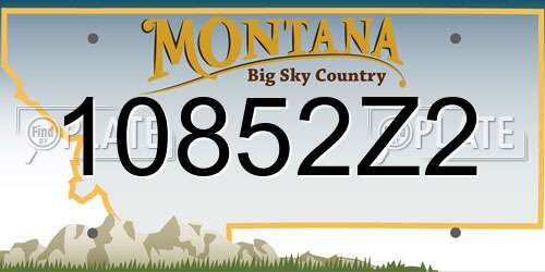 10852Z2 Montana License Plate