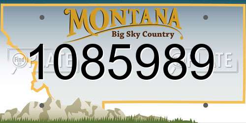 1085989 Montana License Plate