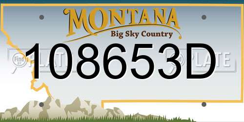 108653D Montana License Plate