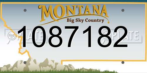 1087182 Montana License Plate