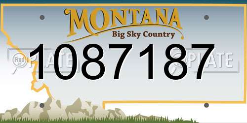 1087187 Montana License Plate