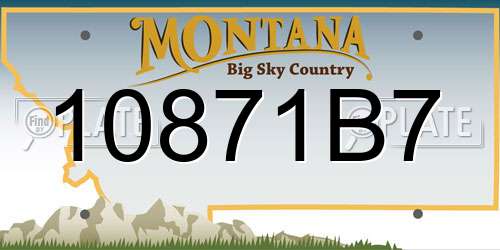 10871B7 Montana License Plate