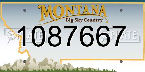 1087667 Montana License Plate