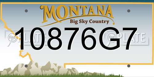 10876G7 Montana License Plate