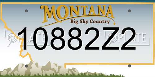 10882Z2 Montana License Plate