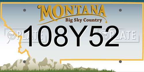 108Y52 Montana License Plate