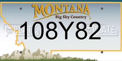 108Y82 Montana License Plate