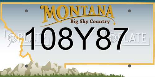 108Y87 Montana License Plate
