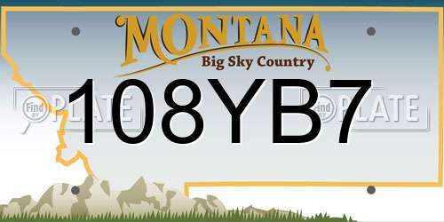 108YB7 Montana License Plate