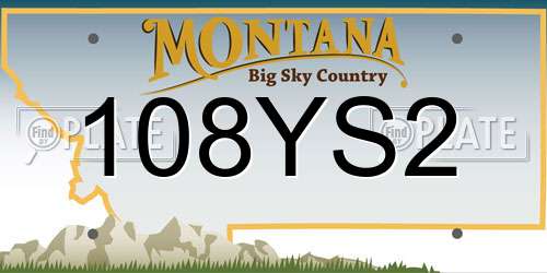 108YS2 Montana License Plate