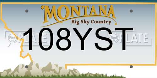 108YST Montana License Plate