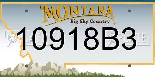10918B3 Montana License Plate