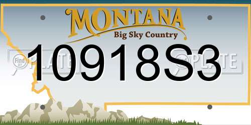 10918S3 Montana License Plate