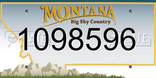 1098596 Montana License Plate