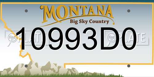 10993D0 Montana License Plate
