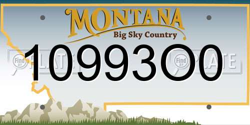 10993O0 Montana License Plate